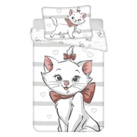 JERRY FABRICS Pamučna dječja posteljina za dječji krevetić 100x135 cm Marie Cat "Bow" bijela